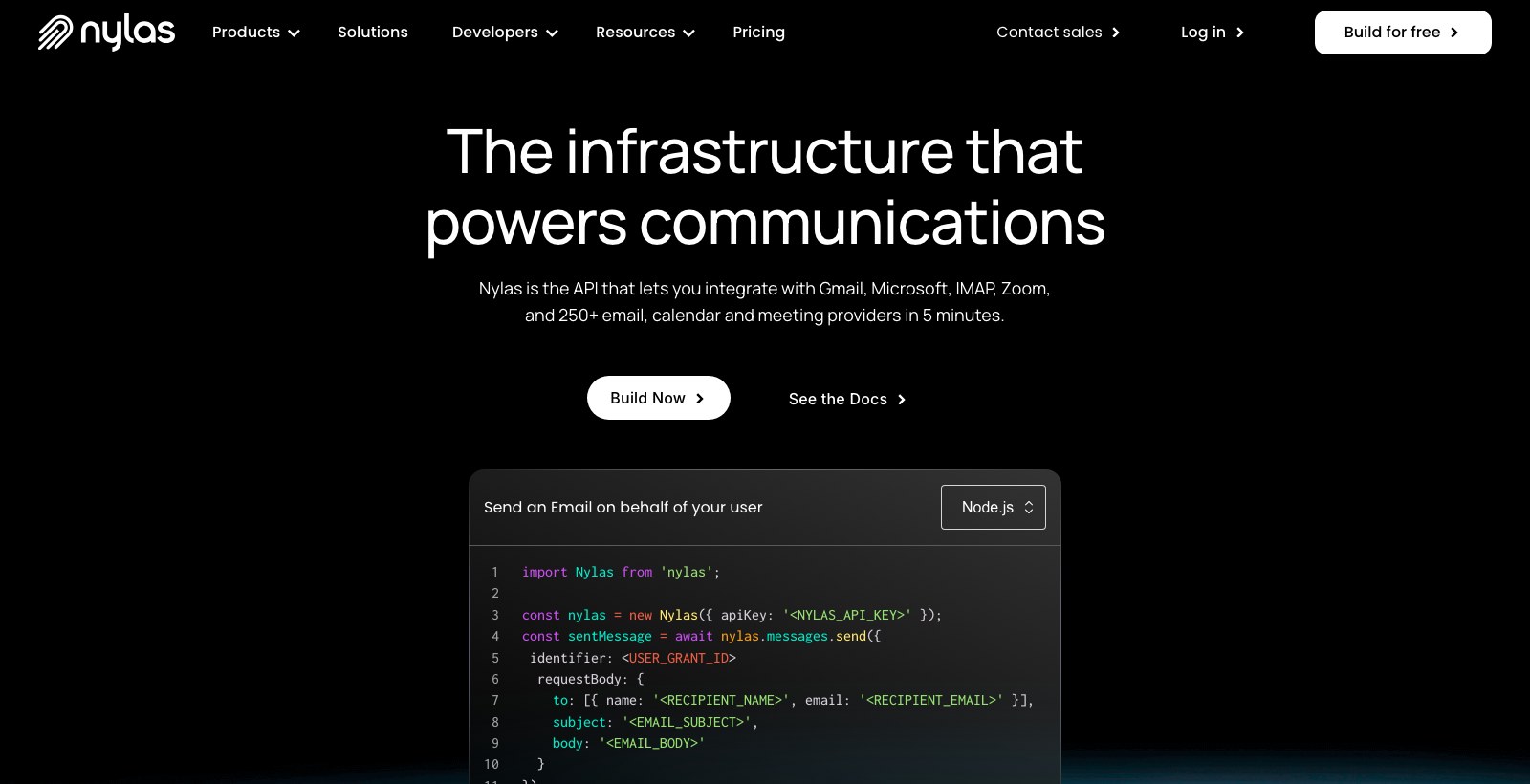 Nylas Email API (user‑mailbox integration)